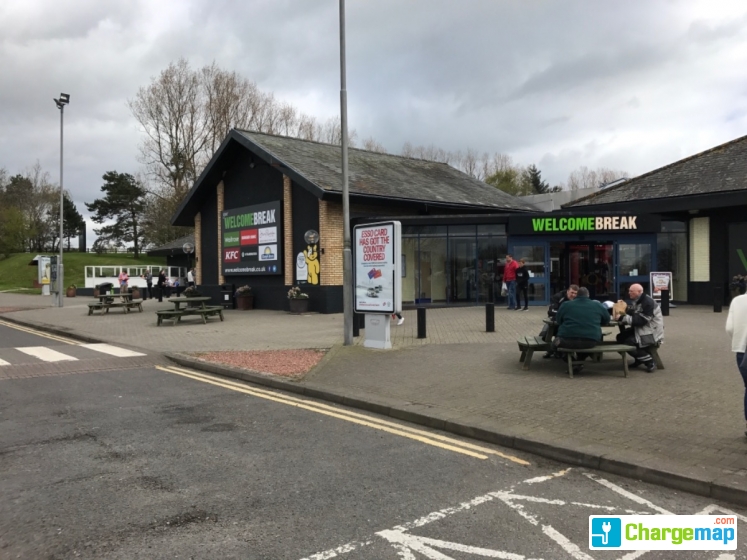 Tesla Supercharger Gretna Green Services charging station in Gretna